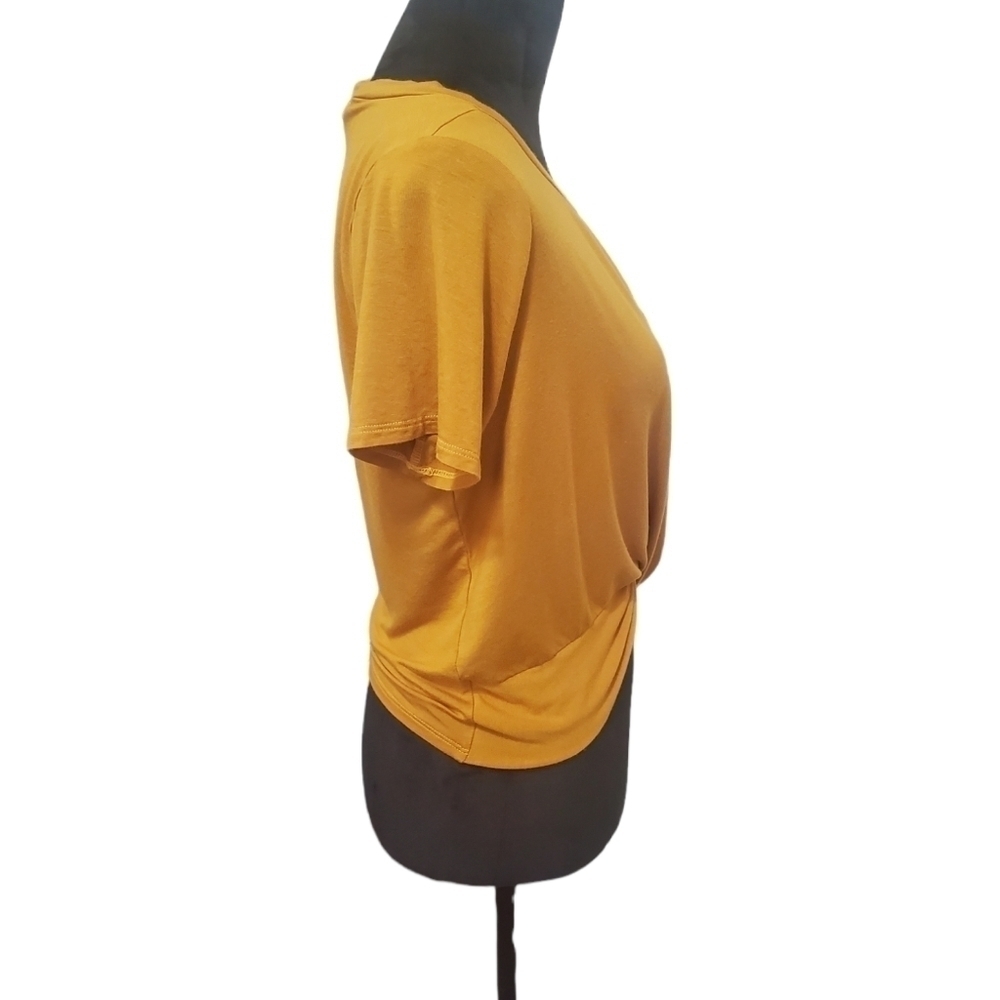 Gaze Knot Cropped Tee mustard yellow size M - Picture 3 of 6